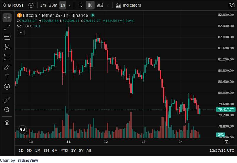 CoinGecko price chart for Bitcoin ETFs See $635 Million in Outflows as BTC Falls Below $80,000