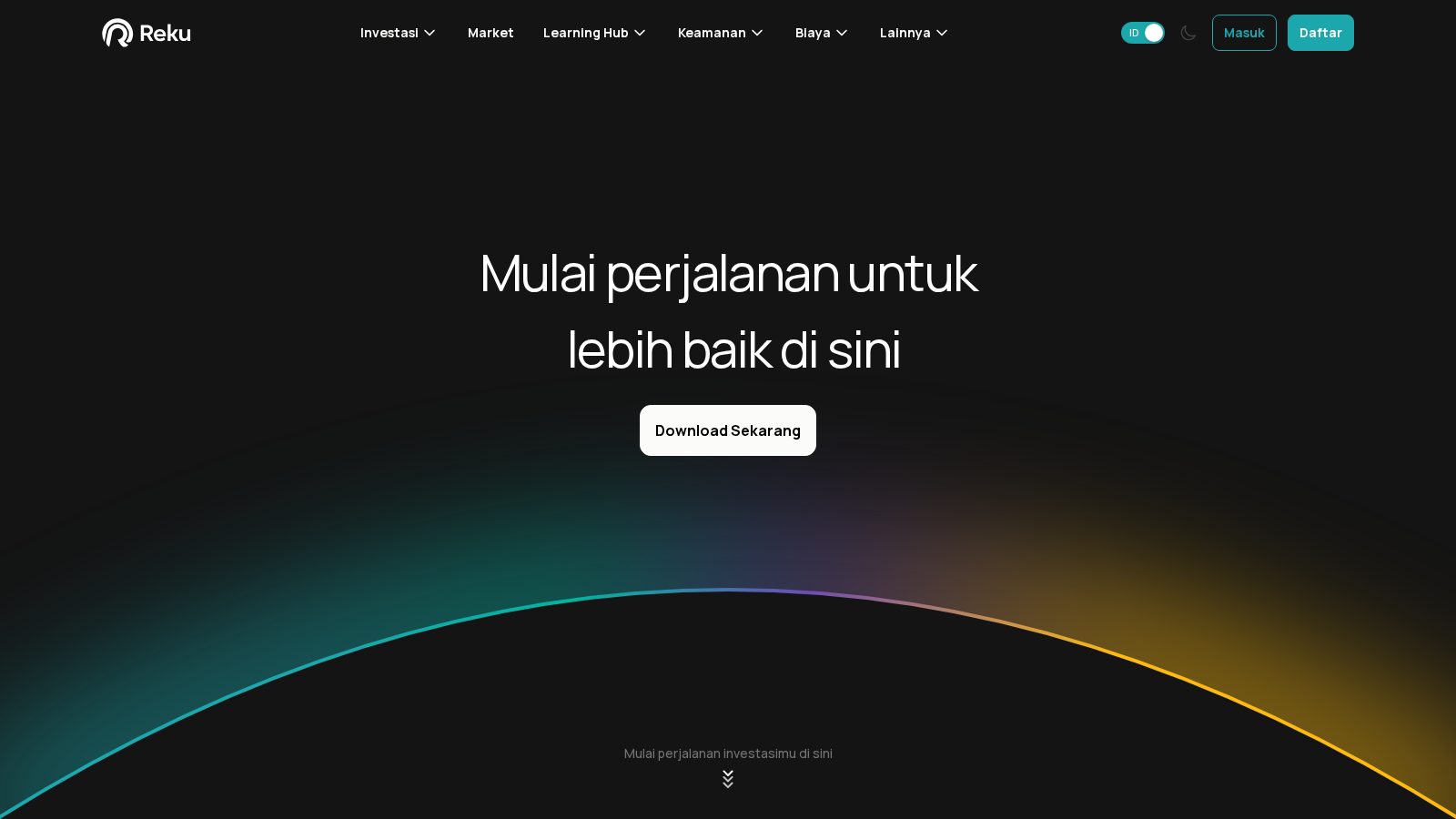 Reku homepage captured during our July 2026 review of crypto exchanges in Indonesia.