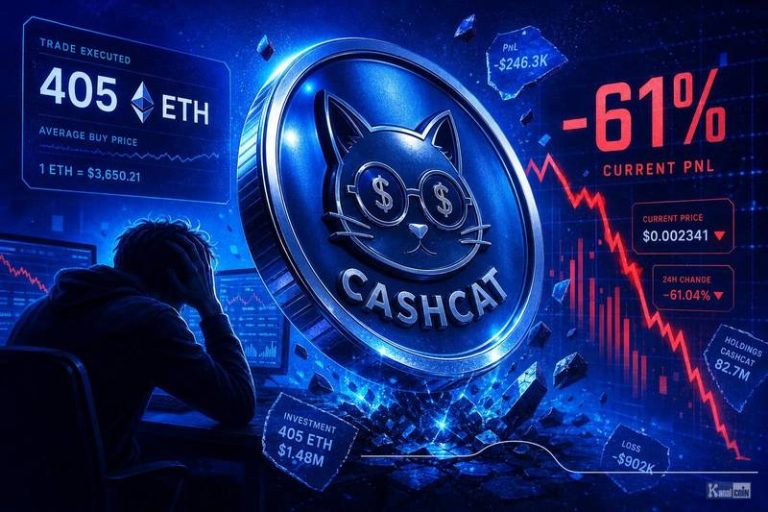 Trader 0x5fe6 Down 61% on CASHCAT After 405 ETH Buy
