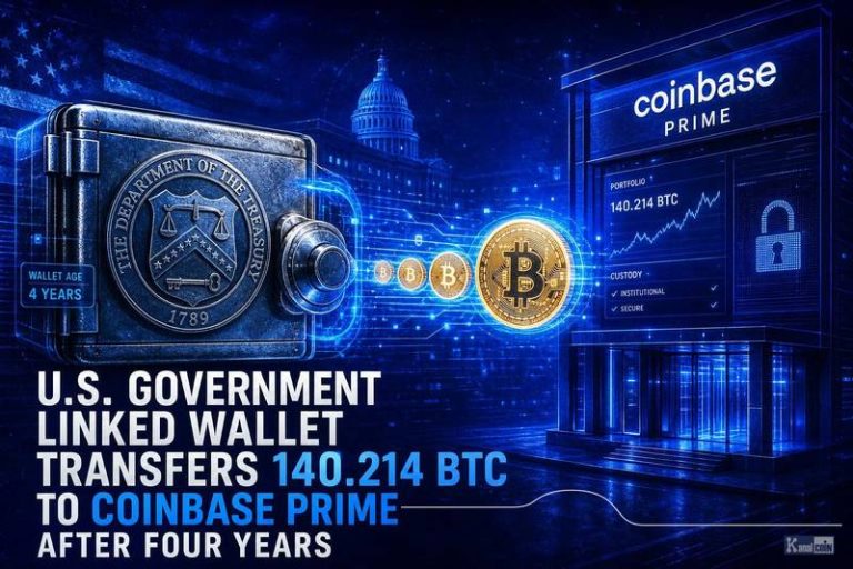 U.S. Government-Linked Wallet Transfers 140.214 BTC to Coinbase Prime After Four Years