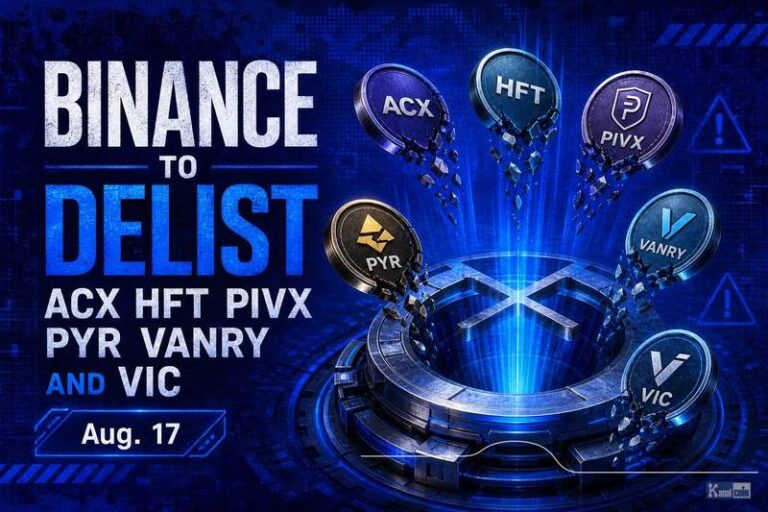 Binance to Delist ACX, HFT, PIVX, PYR, VANRY and VIC on Aug. 17