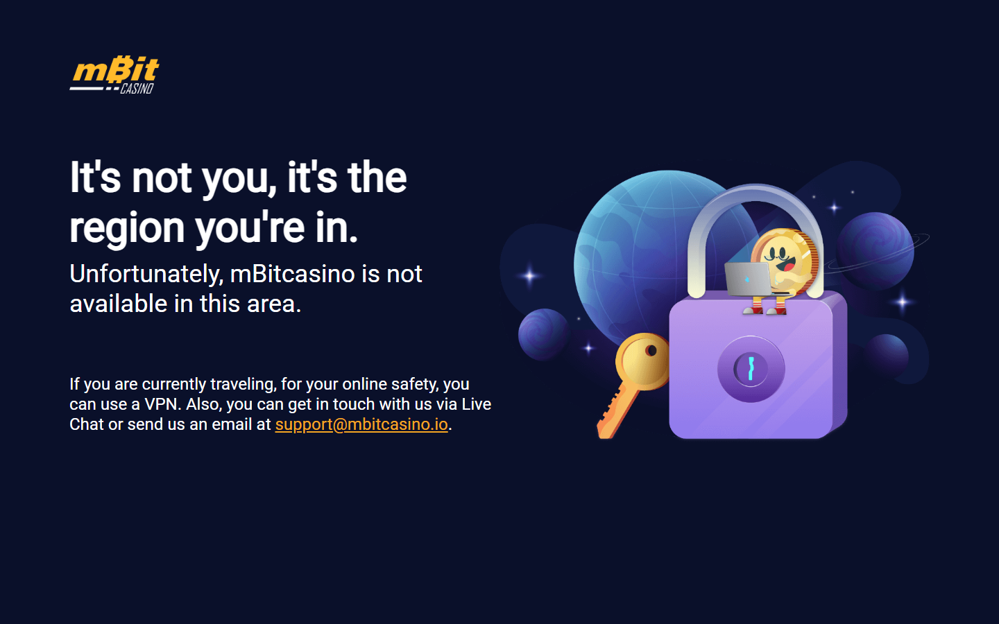 mBit Bitcoin casino lobby showing Lightning Network deposit support