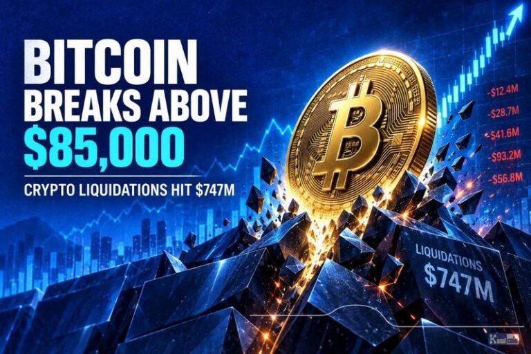 Bitcoin Breaks Above $85,000 as Crypto Liquidations Hit $747M