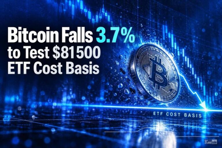 Bitcoin Falls 3.7% to Test $81,500 ETF Cost Basis