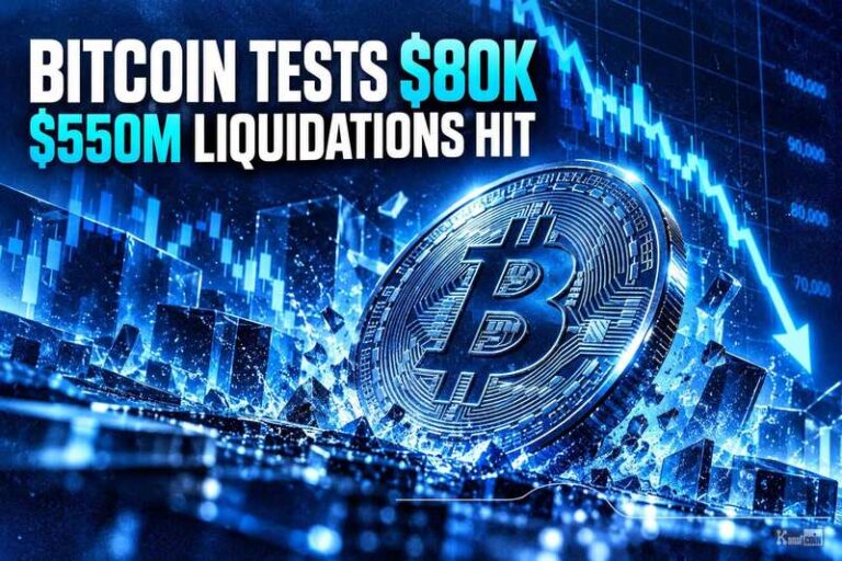Bitcoin Tests $80K as $550M in Crypto Liquidations Hit