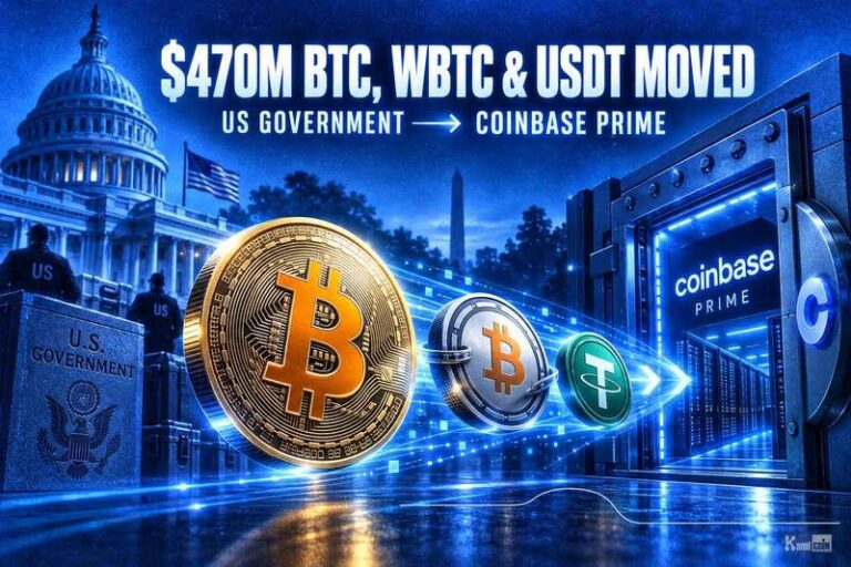 US Government Moves $470M in BTC, WBTC and USDT to Coinbase Prime